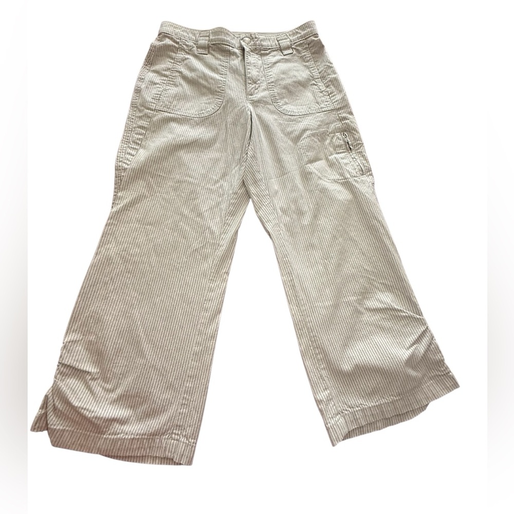 Lee Comfort Waistband Stretch Tan Corduroy Capri Sz M 8 pants